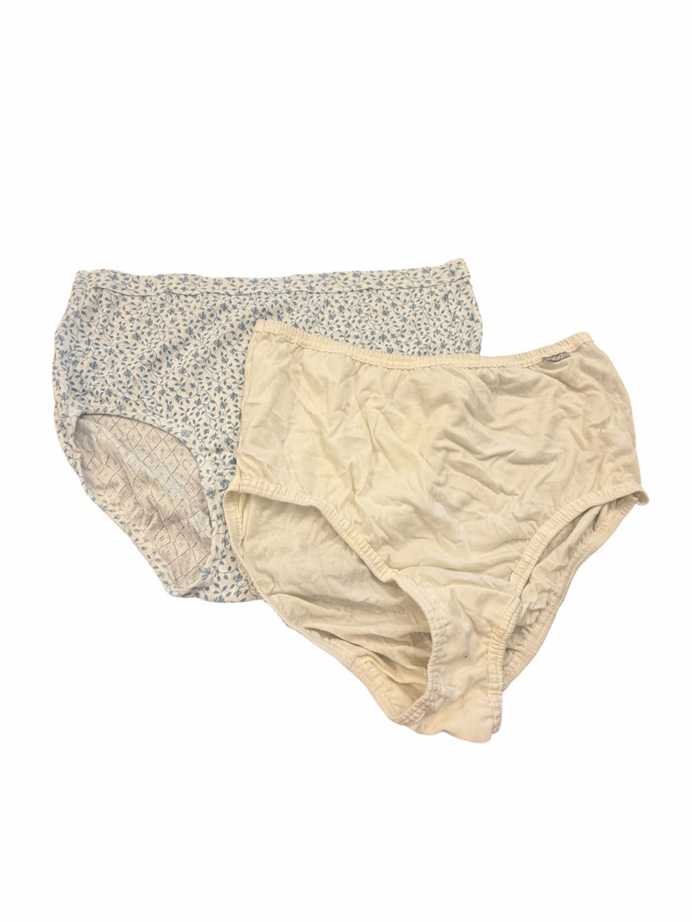 Jockey Women's Brief 100% Cotton 2 Pack White & Floral Size 8 XL New Underwear